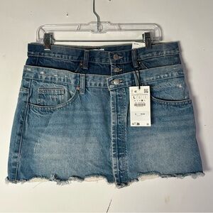 NWT Zara Double Layered Denim Skirt